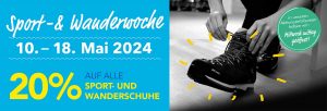 Aktion Sportwoche 2024 20% auf alle Sport und Wanderschuhe