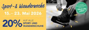 Sport und Wanderwoche 2026 20% auf alle Sport- und Wanderschuhe