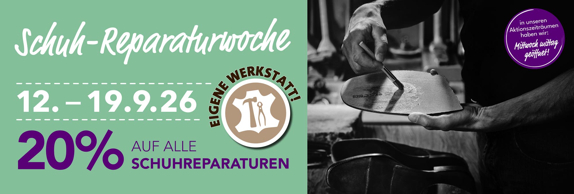20% auf alle Schuhreparaturen